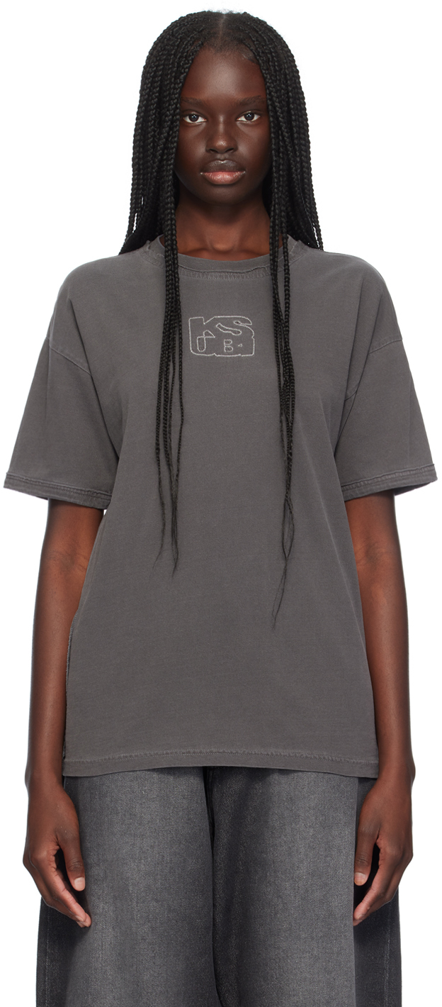 Shop Ksubi Gray Stacked Oh G T-shirt In Charcoal