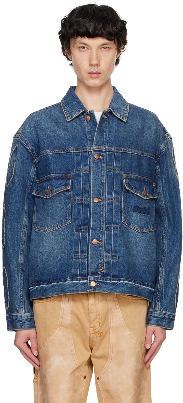 Shop Ksubi Blue Doubledown Oh G Denim Jacket