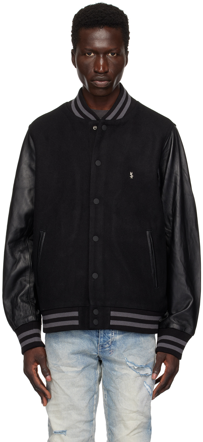 Black 1999 King Letterman Leather Jacket