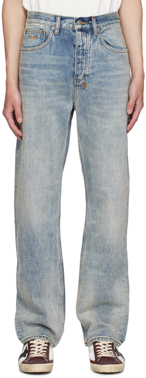 Shop Ksubi Blue Anti K Sky High Metalik Jeans In Denim