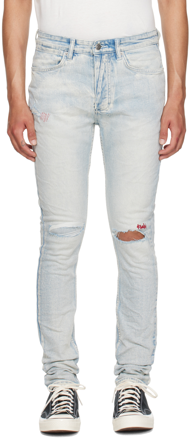 Shop Ksubi Blue Van Winkle Jeans In Denim