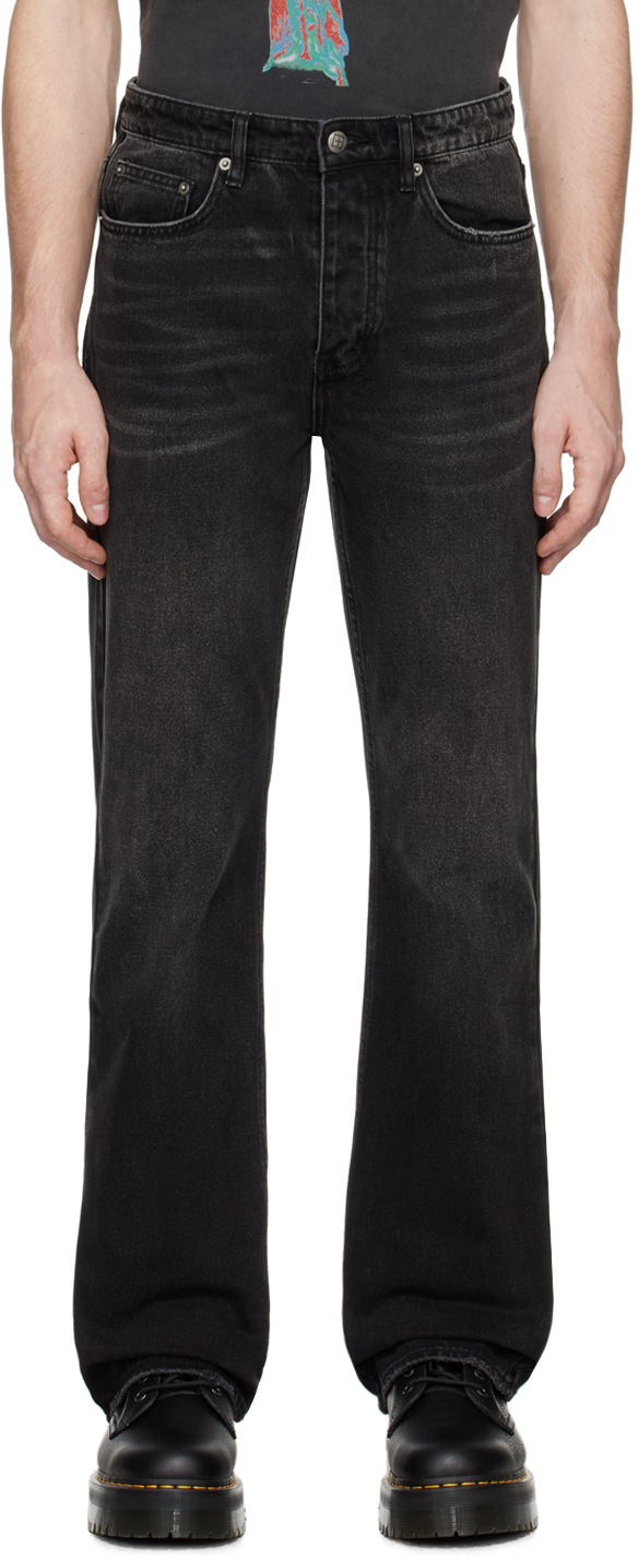 Shop Ksubi Black Bronko Emblem Jeans