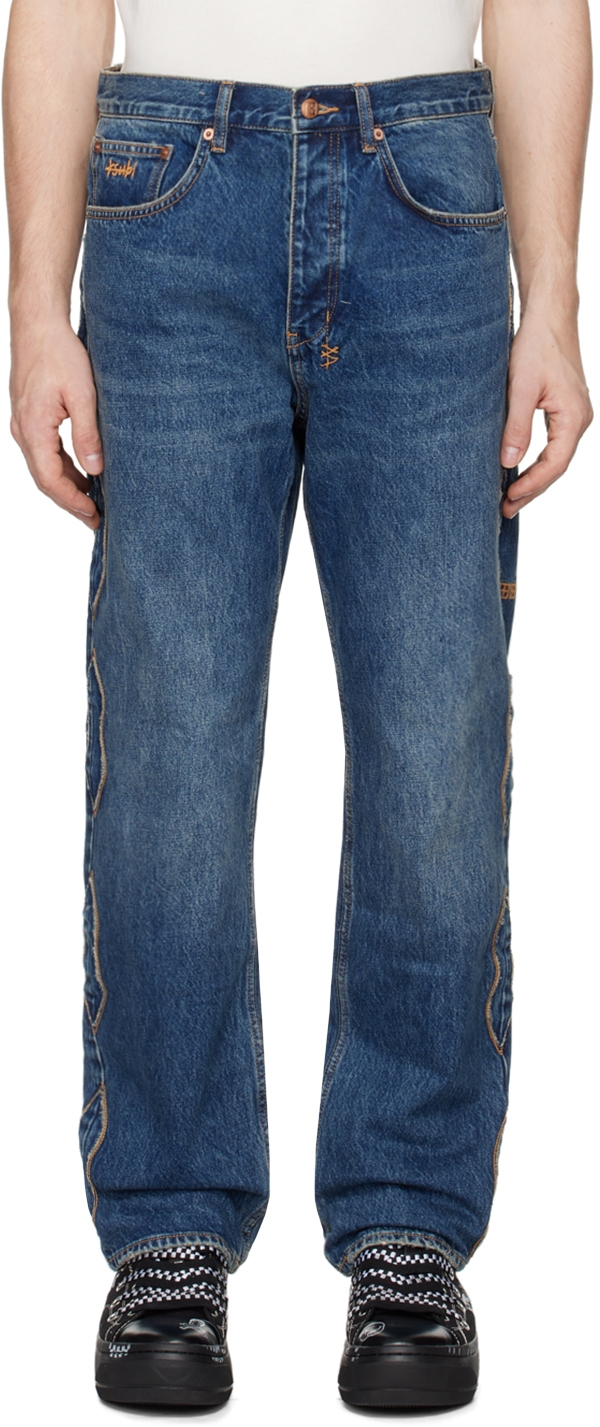 Shop Ksubi Blue Anti K Antique Kraft Jeans In Denim