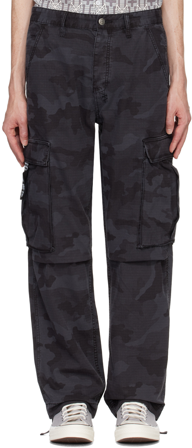 Shop Ksubi Black Fugitive Cargo Pants