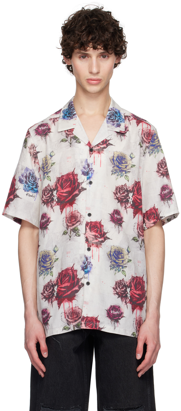 Gray & Red Graff Rose Resort Shirt