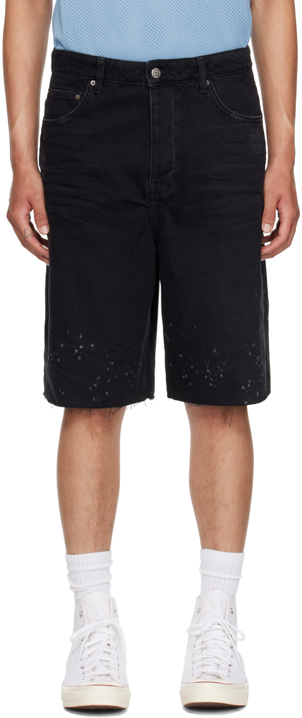 Shop Ksubi Black Maxx Denim Shorts