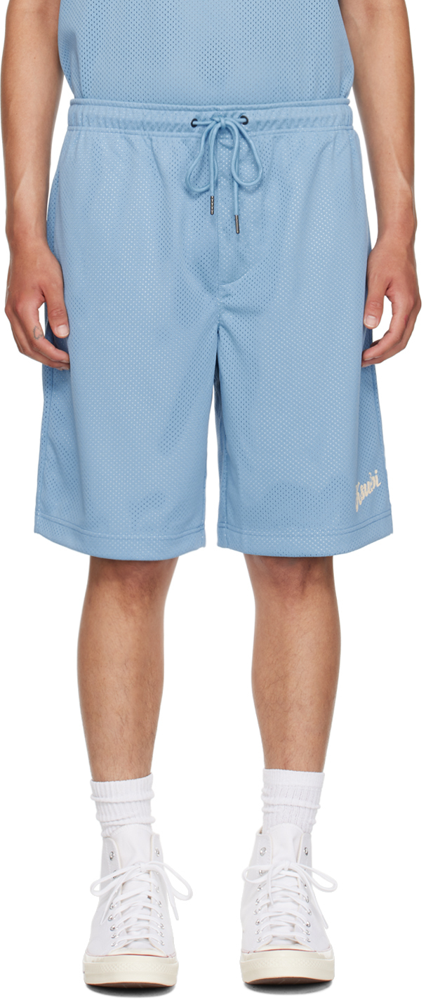 Blue Roll Mesh Shorts