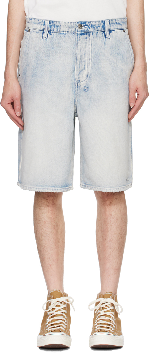 Shop Ksubi Blue Maxx Denim Shorts