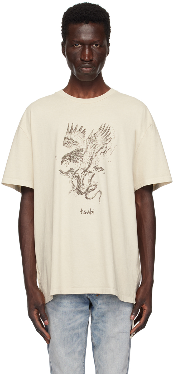【関税込み】Ksubi ベージュ Target Biggie Cyclone Tシャツ Beige Target Biggie Cyclone T-Shirt by Ksubi on Sale