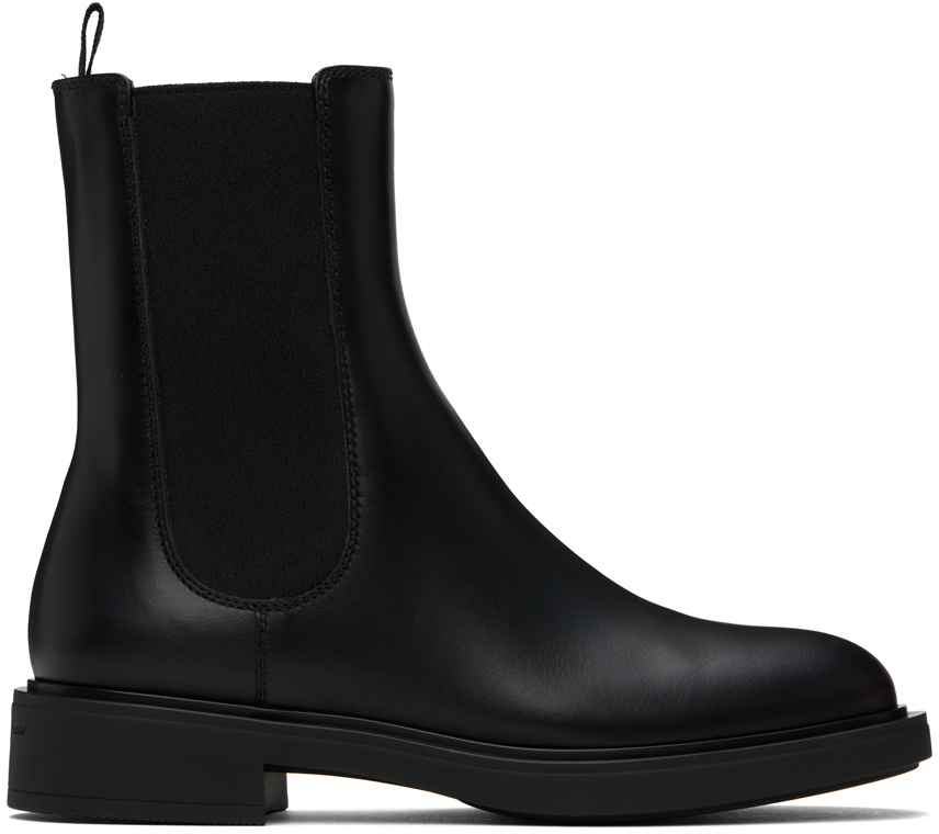 Shop Gianvito Rossi Black Leather Chelsea Boots In Nero