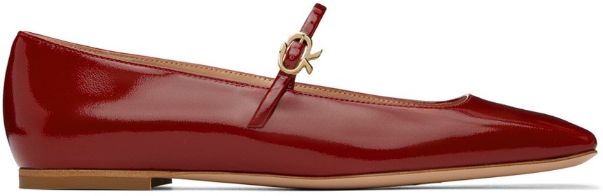 Gianvito Rossi: Red Christina 05 Ballerina Flats | SSENSE