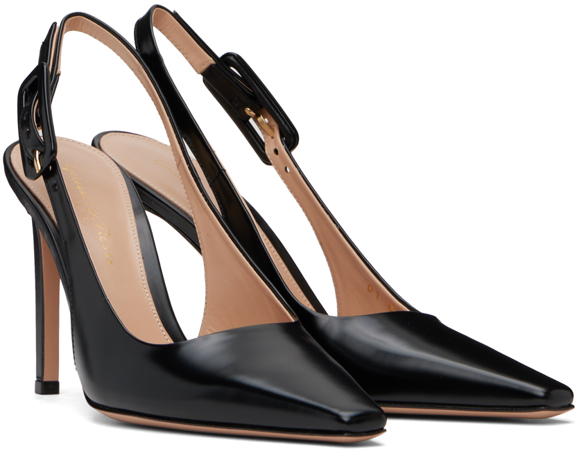 Gianvito Rossi Slingback-pumps Robbie 85 Aus Lackleder In Nero