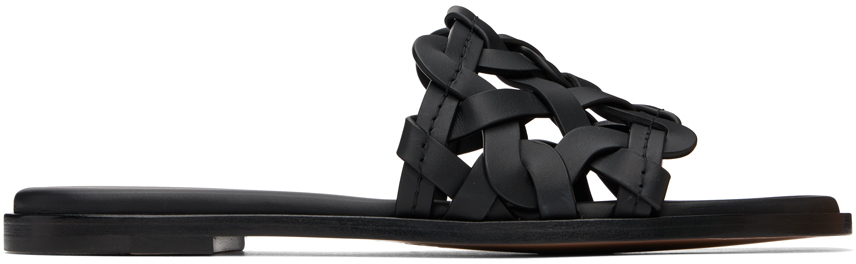 Shop Gianvito Rossi Black Amalfi Sandals In Nero