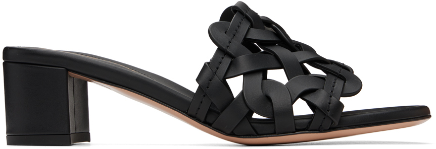 Gianvito Rossi>>アマルフィ 45 レザーミュール Black Amalfi 45 Mules by Gianvito Rossi on Sale