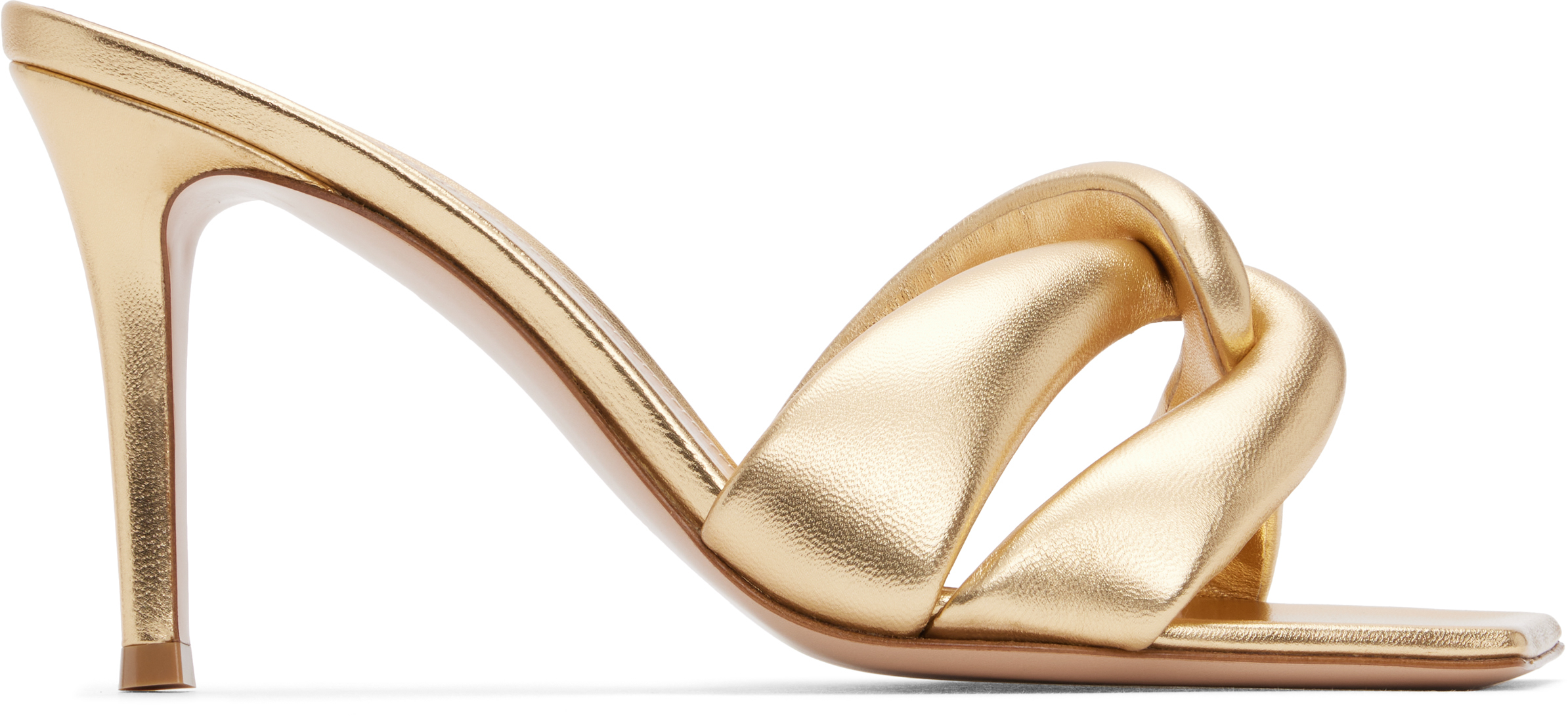 Gold Amour Heeled Sandals