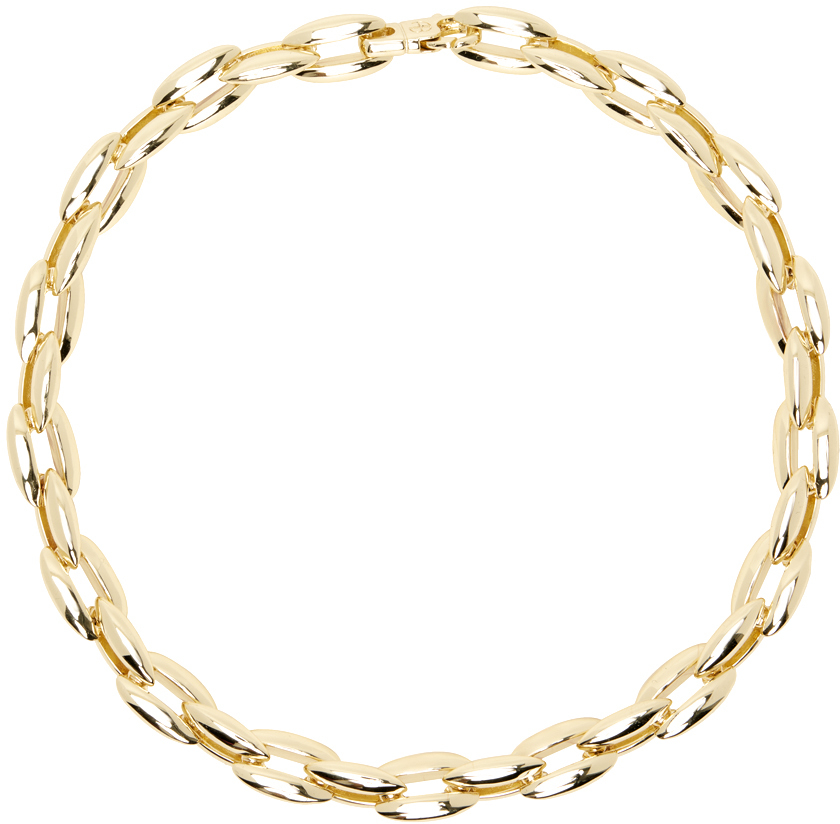 Shop Anine Bing ゴールド Oval Link ネックレス In Gold