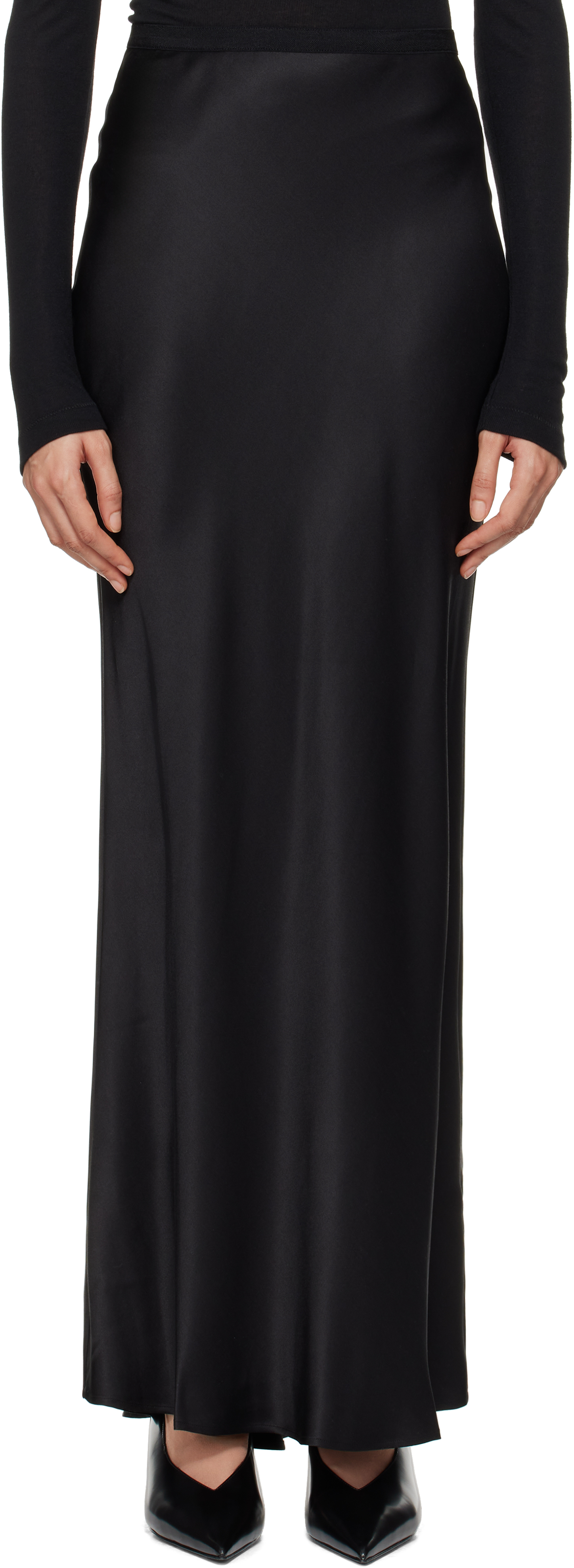 Black Bar Silk Maxi Skirt