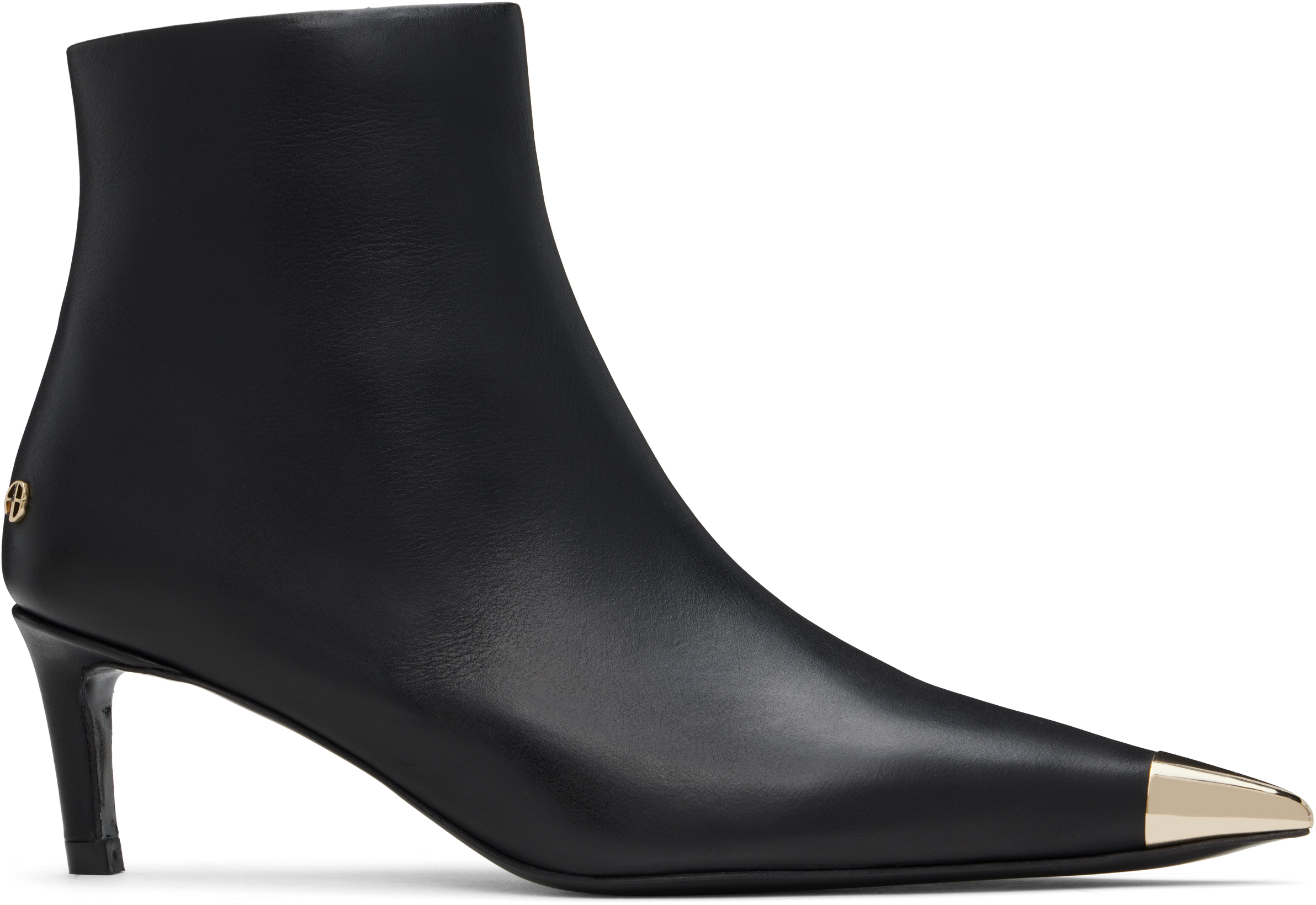 Black Nina Metal Toe Cap Boots by ANINE BING on Sale