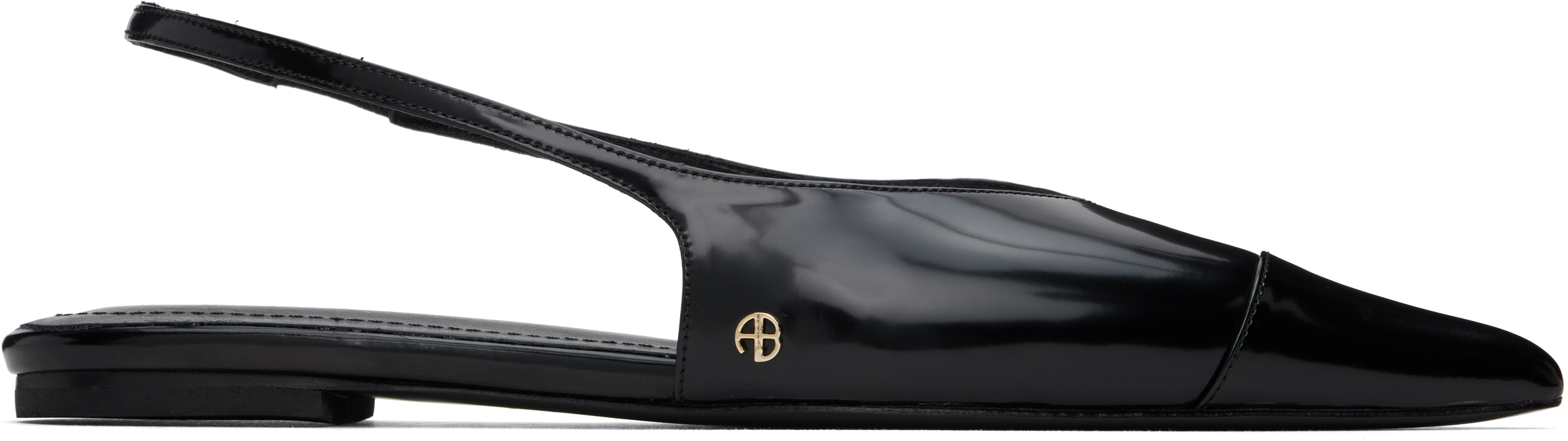 Black Elena Slingback Ballerina Flats