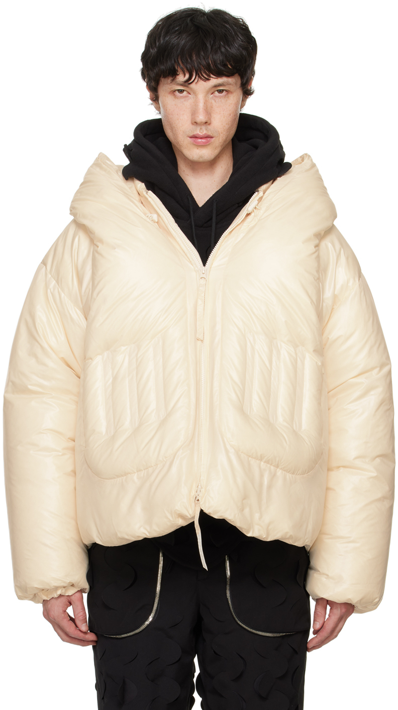 Off-White Quilted Spiral Down Jacket