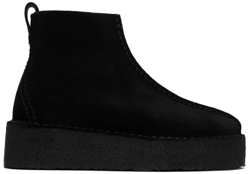 Clarks Originals: Black Trek Wedge Boots | SSENSE