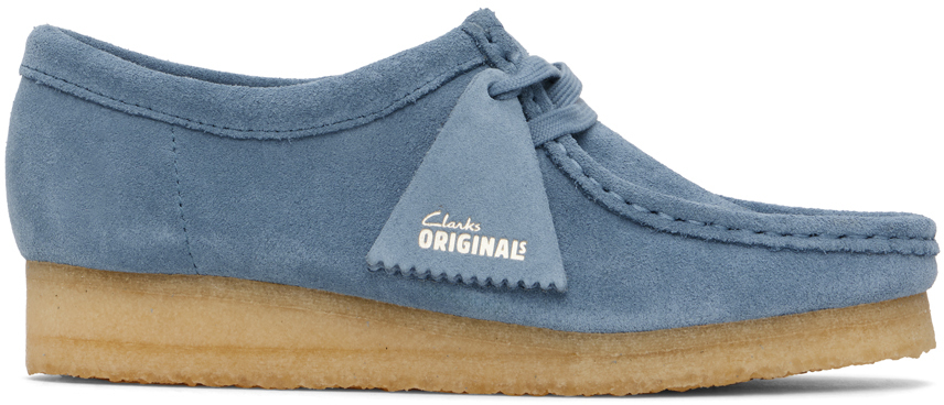 Shop Clarks Originals Blue Wallabee Derbys In French Blue Sde