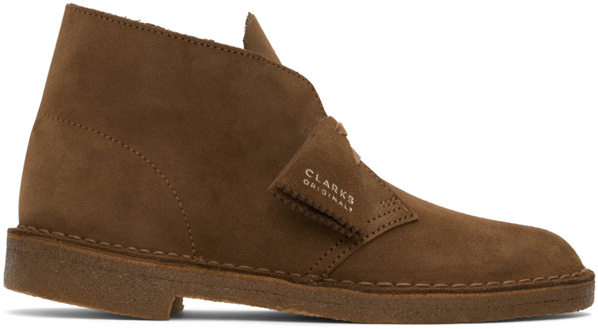 Shop Clarks Originals Brown Suede Desert Boots In Cola Suede