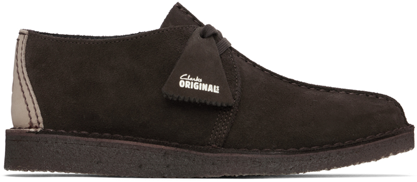 Shop Clarks Originals Brown Desert Trek Derbys In Dark Brown