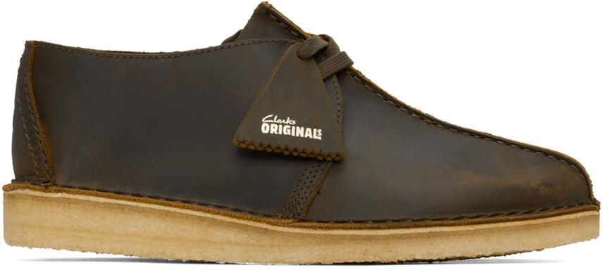 Shop Clarks Originals Brown Desert Trek Derbys In Beeswax