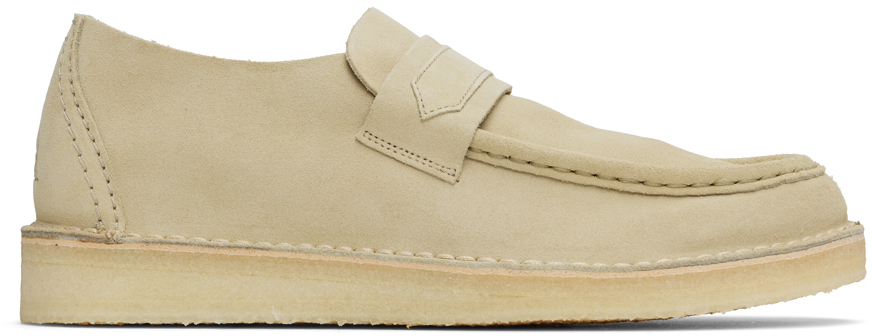 Shop Clarks Originals Beige Nomad Loafers In Maple Suede