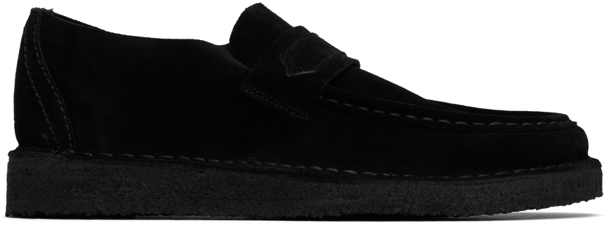 Shop Clarks Originals Black Nomad Loafers In Black Sde