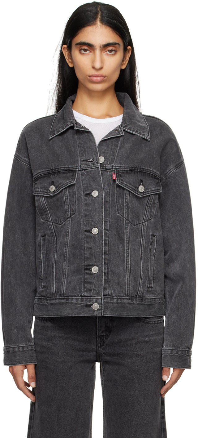 Shop Levi's Black 90s Denim Trucker Jacket In Be Kind Rewind