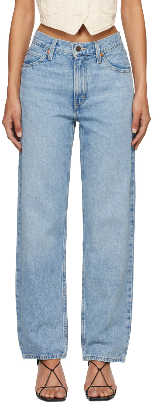 Shop Levi's Blue High-rise Dad Jeans In Far And Wide