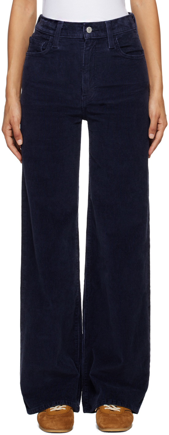 Shop Levi's Navy Ribcage Wide Leg Jeans In Nightwatch Blue