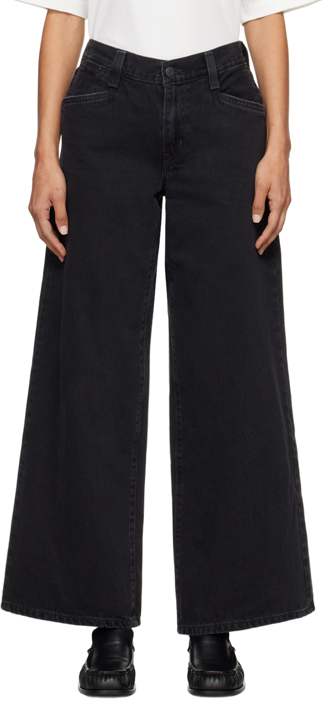 Shop Levi's Black '94 Baggy Wide Leg Jeans In Over Exposure