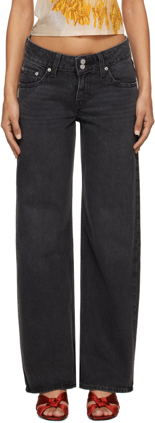 Shop Levi's Black Superlow Jeans In Mic Dropped