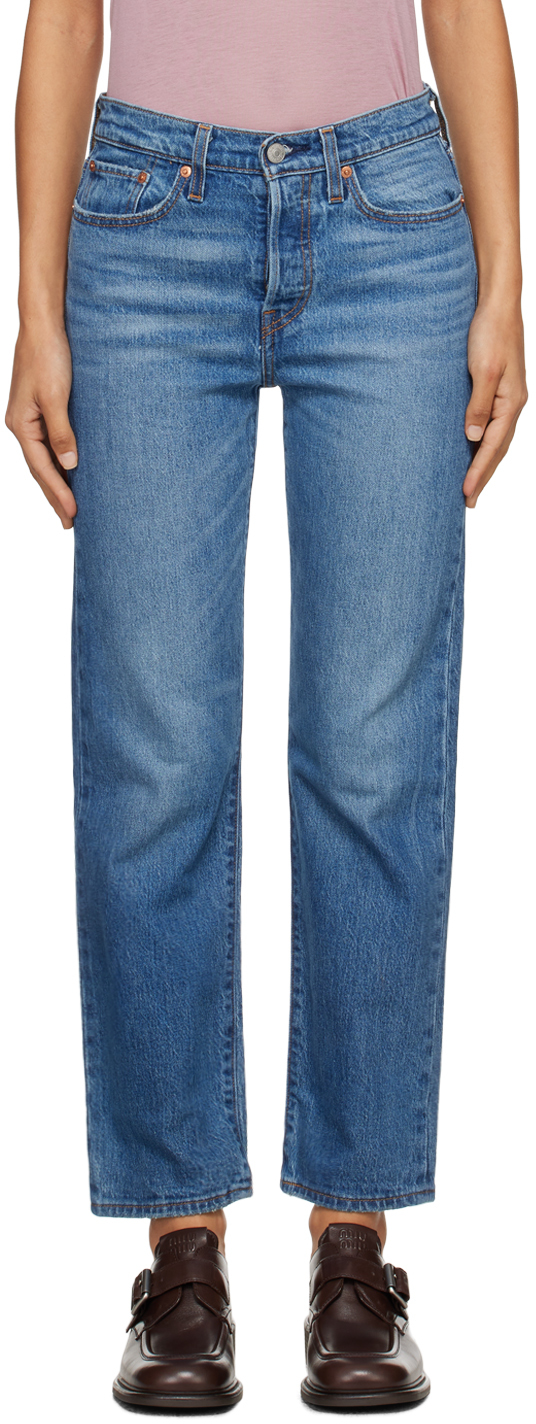 Shop Levi's Blue Wedgie Straight Fit Jeans In Unstoppable Wear