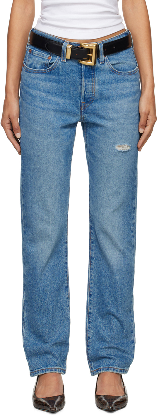 Shop Levi's Blue 501 Original Fit Jeans In Historically Blue