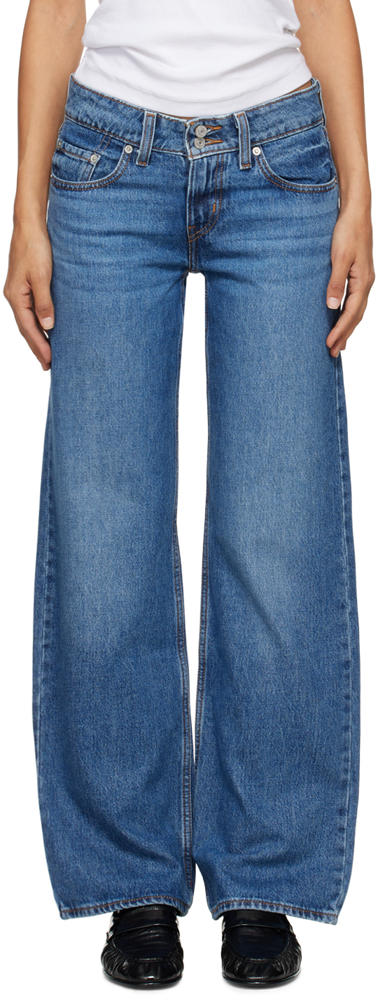 Shop Levi's Blue Superlow Jeans In It's A Vibe