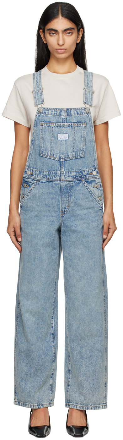 Shop Levi's Blue Vintage Denim Overalls In Lasting Imprint