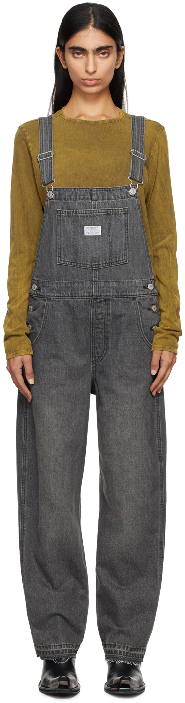 Shop Levi's Black Vintage Denim Overalls In County Connection