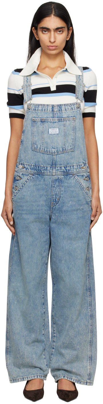 Shop Levi's Blue Vintage Denim Overalls In Lasting Imprint