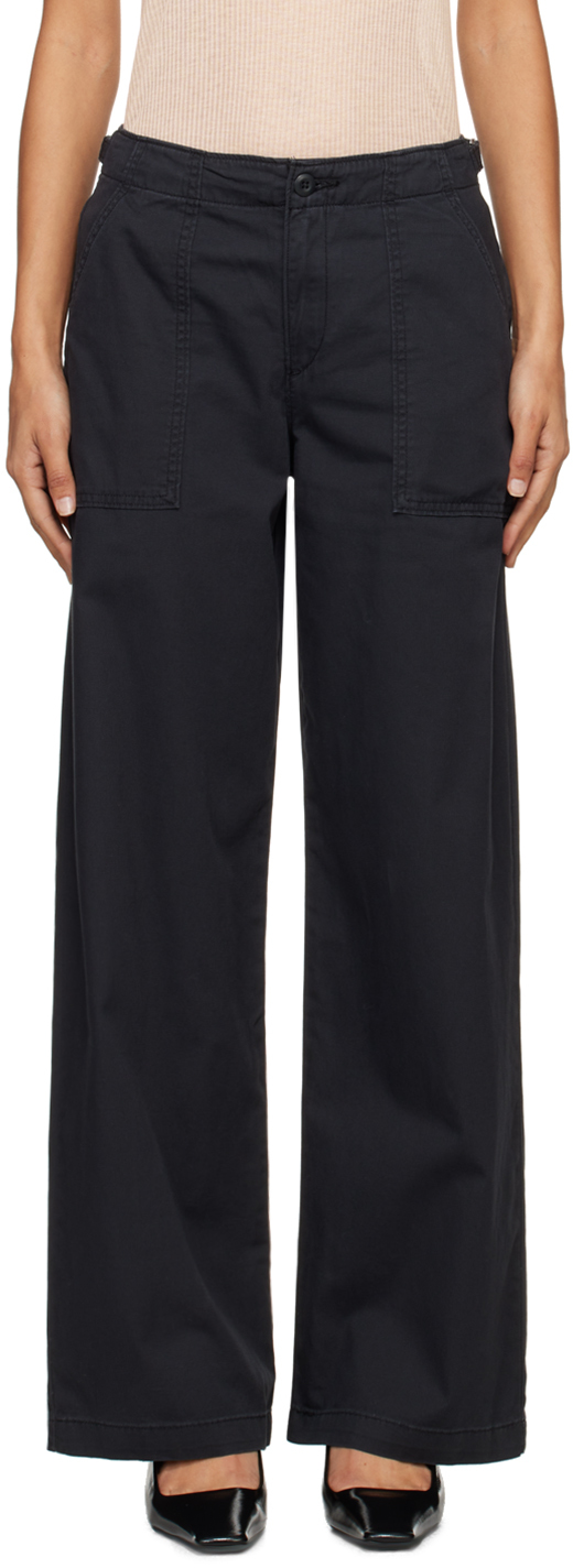 Shop Levi's Black Surplus Straight Trousers In Caviar