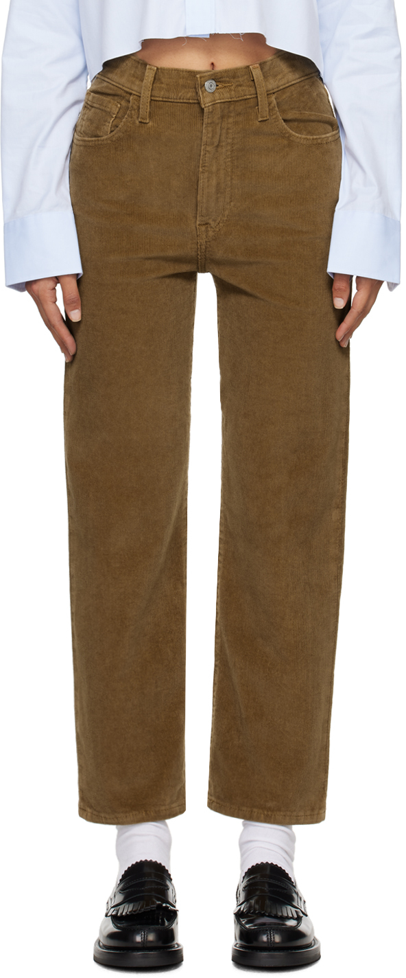 リーバイス RIBCAGE STRAIGHT ANKLE 25 ブラウン Brown Ribcage Straight Ankle Jeans by Levi's on Sale
