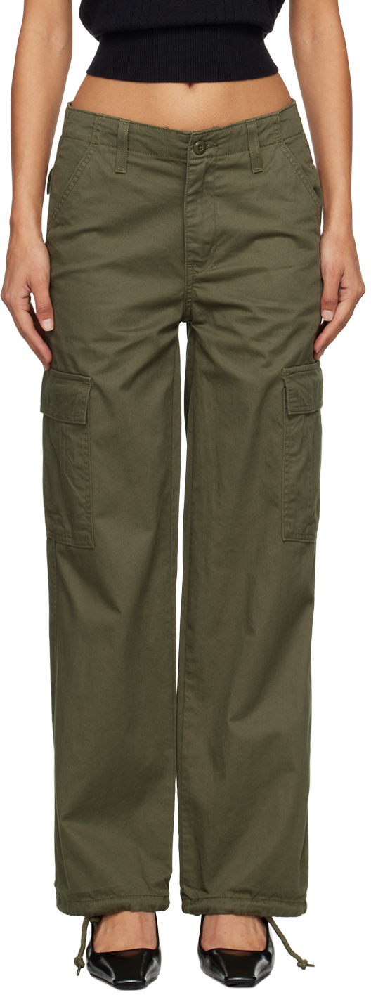 Shop Levi's Khaki '94 Baggy Cargo Pants In Army Green