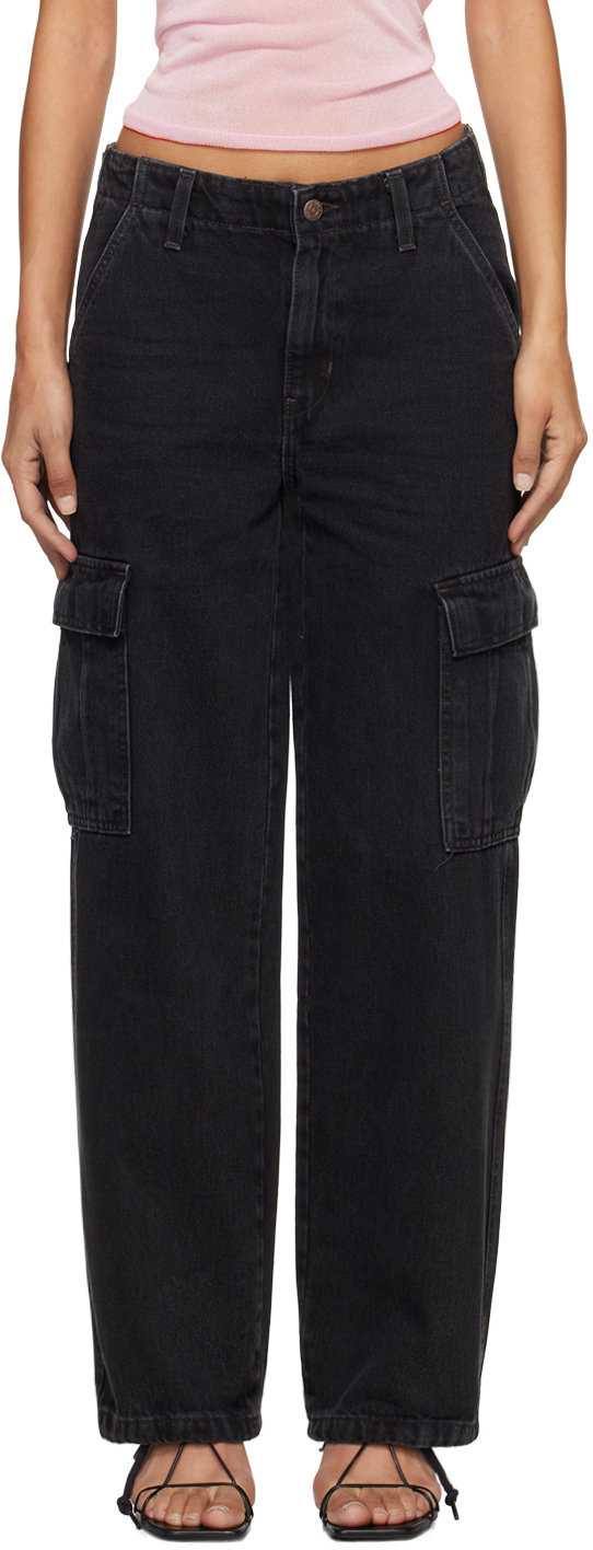 Shop Levi's Black '94 Baggy Cargo Jeans In Open Mind