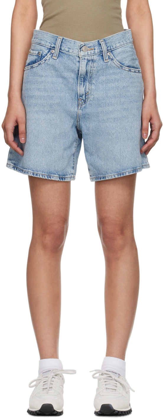 Blue Highwater Denim Shorts