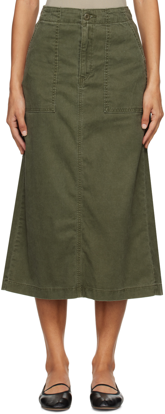 Khaki Surplus Midi Skirt