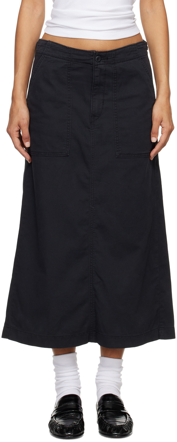 Shop Levi's Black Surplus Midi Skirt In Caviar