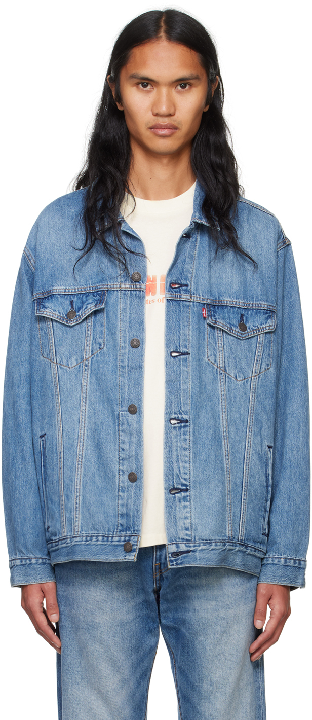 Levi'sのブルー リラックスフィット デニム トラッカー